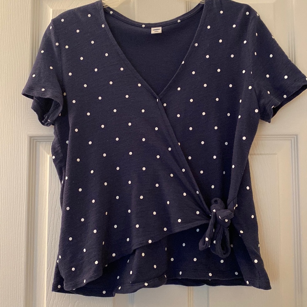 Blue Polka Dot Work Shirt